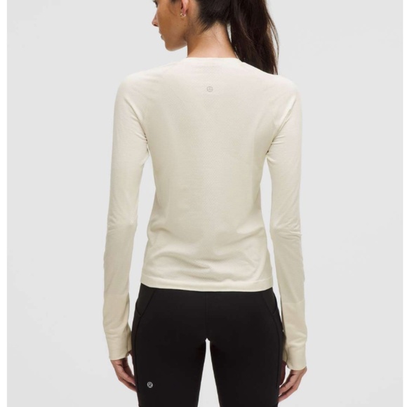 Lululemon Swiftly Tech Long-Sleeve Shirt 2.0 *Waist Length Light Ivory Sz 8 $78 - Picture 11 of 16